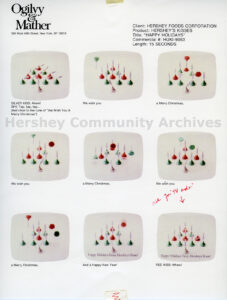 Storyboard for the iconic Hershey's Kisses "Holiday Bells" commercial