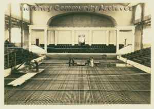 Laying the ice rink in the Convention Hall to convert it to the Ice Palace, ca. 1931