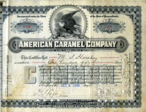 150 shares of American Caramel Company stock owned by Milton S. Hershey.