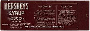 Hershey’s Syrup label, 18 oz. 1933