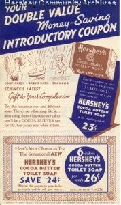 It promote its new product, Hershey marketed the cocoa butter soap at 6 bars for $.26 (a savings of $.25)