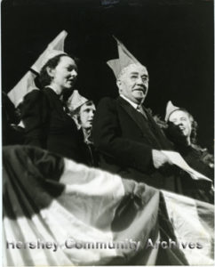Milton Hershey celebrated his 80th birthday with a community wide celebration held in the Hershey Arena. 9/13/1937