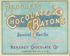 Hershey's Chocolate Batons, ca1896-1909