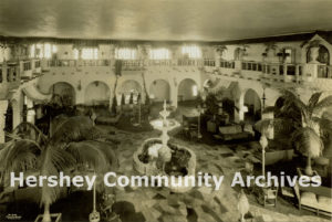 The Fountain Lobby served as the Hotel Hershey's registration lobby when the Hotel first opened, 1934