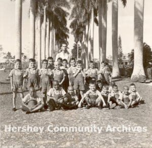 Students and their teacher at Colonia Infantil Hershey, 1957