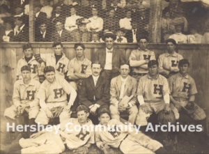 Hershey Baseball Team (Bill Murrie is in first row, 4th from left), ca. 1910