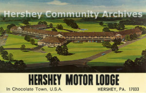 Hershey Motor Lodge postcard, ca. 1967-1969