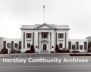 Hershey Trust Company occupied the eastern (right side) addition while the western addition provided space for the bank's growing services, 1980