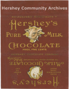 This wrapper had a very limited distribution. Hershey's Milk Chocolate bar wrapper, 1906.