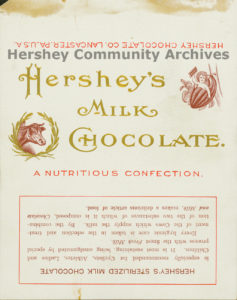 Hershey's Milk Chocolate bar wrapper, 1900-1903