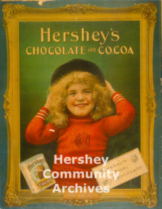 Milton Hershey introduced Hershey's Milk Chocolate in 1900. Hershey's Chocolate advertisement, ca. 1900