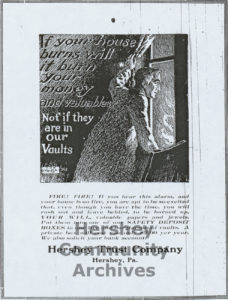 Hershey Trust Company advertisement in Hershey's Progressive Weekly, October 17, 1912