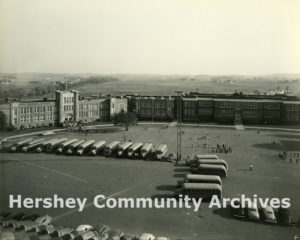 At first, The M.S. Hershey Foundation underwrote the expense of specific projects, such as school buses. 1940