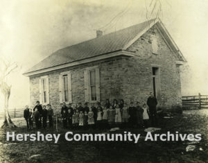 Greiner School, a one-room school in Derry Township, PA, ca. 1900