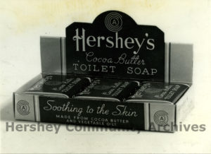 Counter displays such as this helped to promote Hershey's Cocoa Butter Soap. Counter Display, ca. 1938-1952