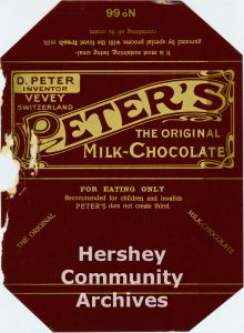 Peter’s Milk Chocolate bar wrapper, ca. 1903-1905