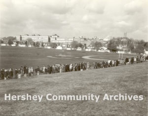 Memorial Field is located in the heart of Hershey's residential community. ca. 1950-1960