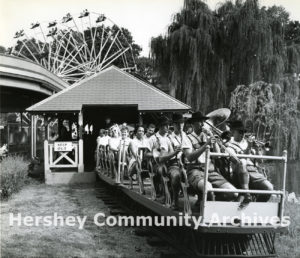 Pennsylvania German Band on route to the Hershey Park Bandstand, 1960