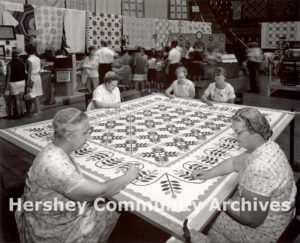 Hershey Park Arena showcased a wide variety of Pennsylvania “Dutch” crafts such as quilting, ca. 1966