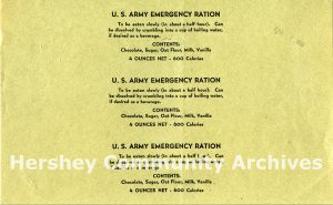 U.S. Army Emergency Ration wrapper, December 1939