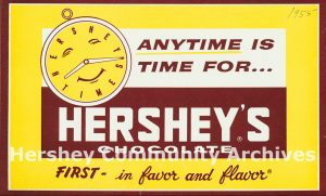 In-store advertising placard for Hershey’s Chocolate, 1955