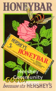 Hershey Chocolate used point of purchase placards to market its products in stores. ca. 1933-1936