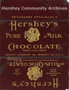 Hershey’s Milk Chocolate bar wrapper, designed by Ketterlinus Lithographic Manufacturing Company, 1903