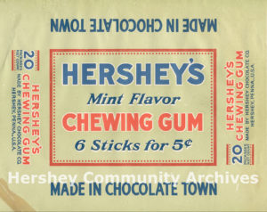 Box label; Hershey’s Chewing Gum, ca. 1916-1924