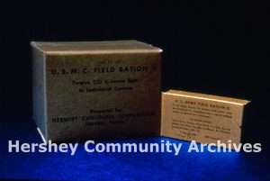 Ration D wrapped bar and shipping carton, 1942