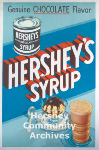 Hershey Chocolate used point of purchase posters such as this one to promote their products in stores. ca. 1930-1940