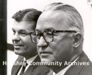 Harold Mohler shared leadership of the Corporation with William Schiller, Chairman of the Board (1965-1974). Photograph, June 14, 1965