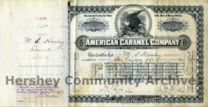 150 shares of American Caramel Company stock owned by Milton S. Hershey.