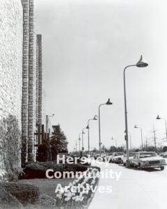 Hershey’s unique streetlights, shaped like KISSES chocolates, can be found all along Chocolate Avenue. ca. 1970-1973