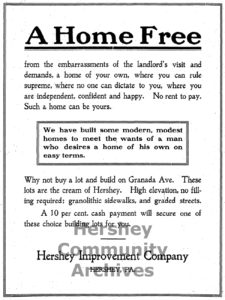 Hershey Press advertisement promoting the benefits of home-ownership, November 2, 1911