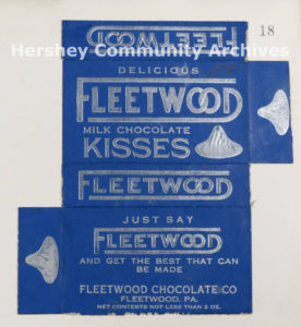 Fleetwood Milk Chocolate Kisses packaging, 1923